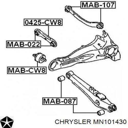 MN101430 Chrysler bloque silencioso trasero brazo trasero delantero