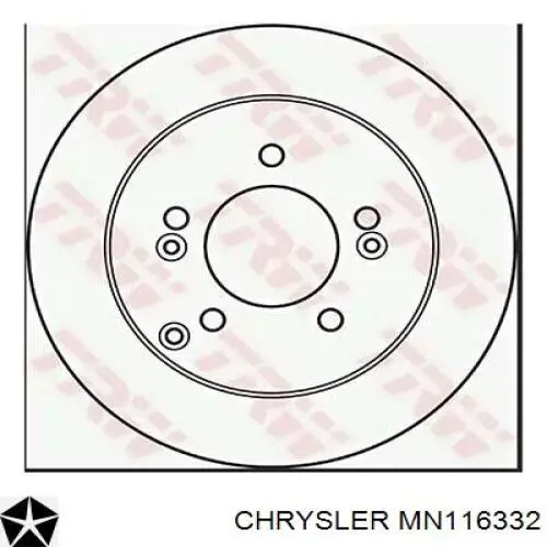 Disco de freno trasero MN116332 Chrysler