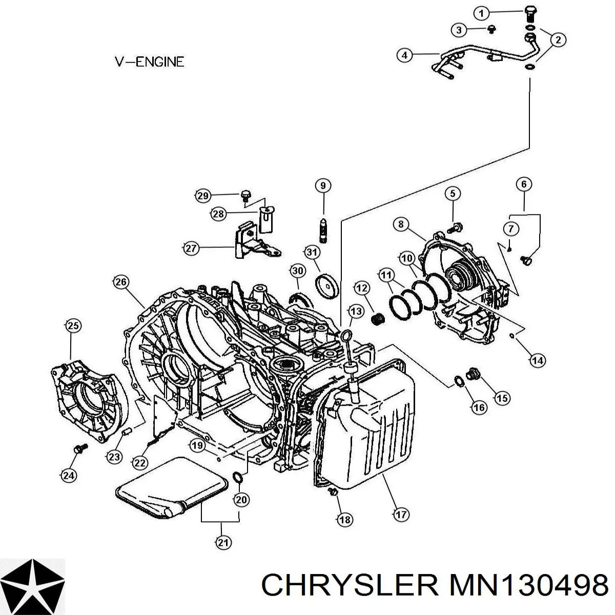 MN130498 Chrysler anillo retén de semieje, eje delantero, derecho