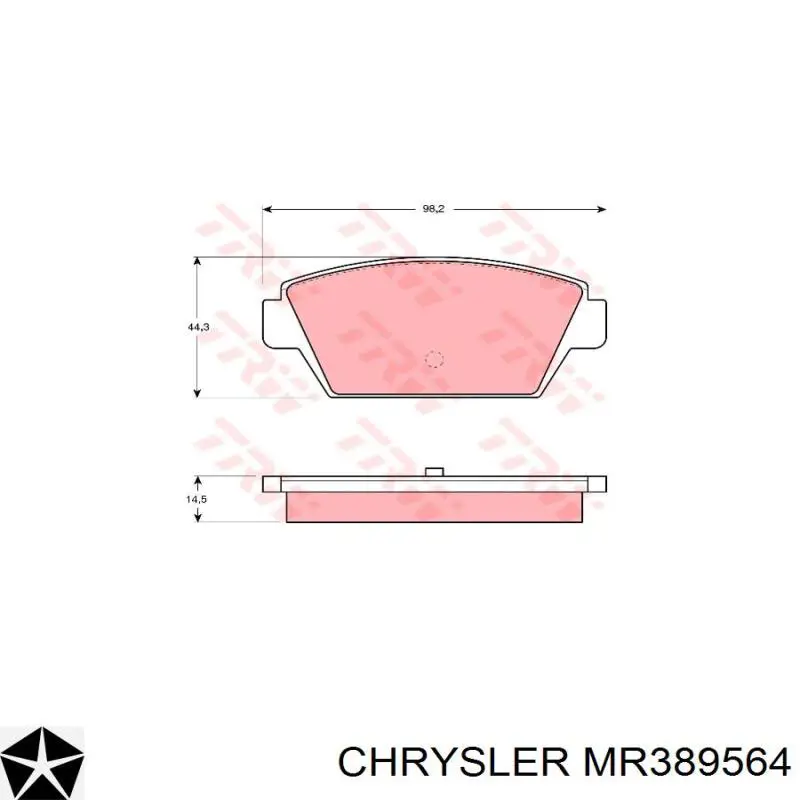 MR389564 Chrysler pastillas de freno traseras