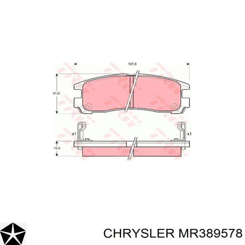 MR389578 CHRYSLER Pastillas de freno traseras