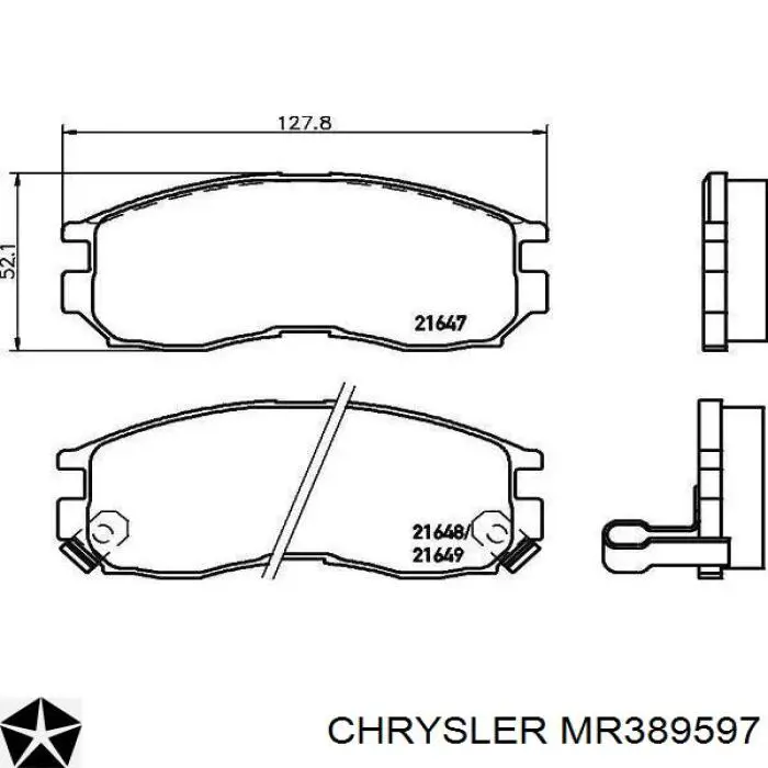 MR389597 Chrysler conjunto de muelles almohadilla discos delanteros