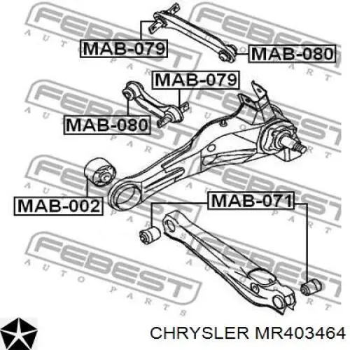 MR403464 Chrysler suspensión, barra transversal trasera