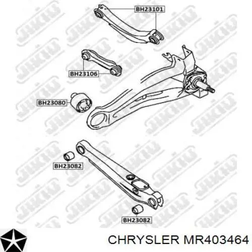 Buje del brazo transversal trasero 02158 Metalcaucho
