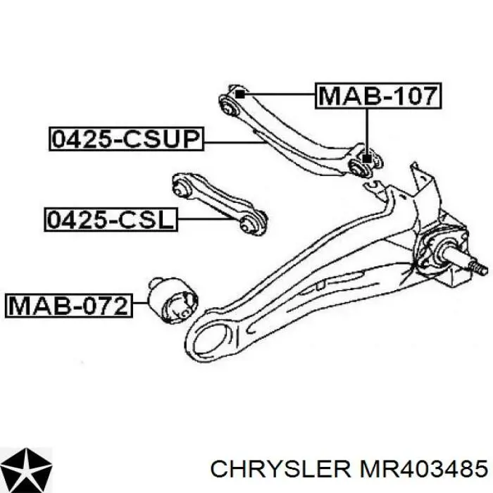 MR403485 Chrysler barra transversal de suspensión trasera