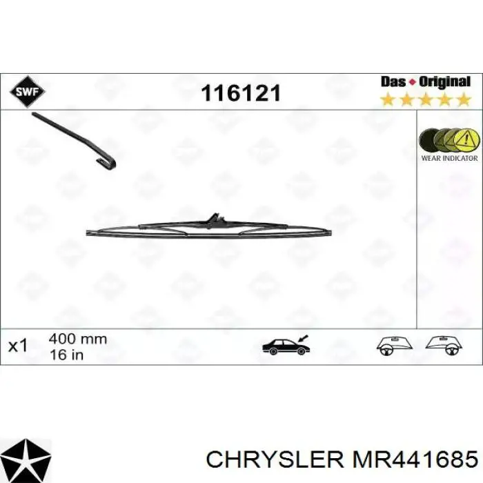 MR441685 Chrysler Limpiaparabrisas trasero