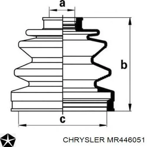 MR446051 Chrysler fuelle, árbol de transmisión delantero exterior