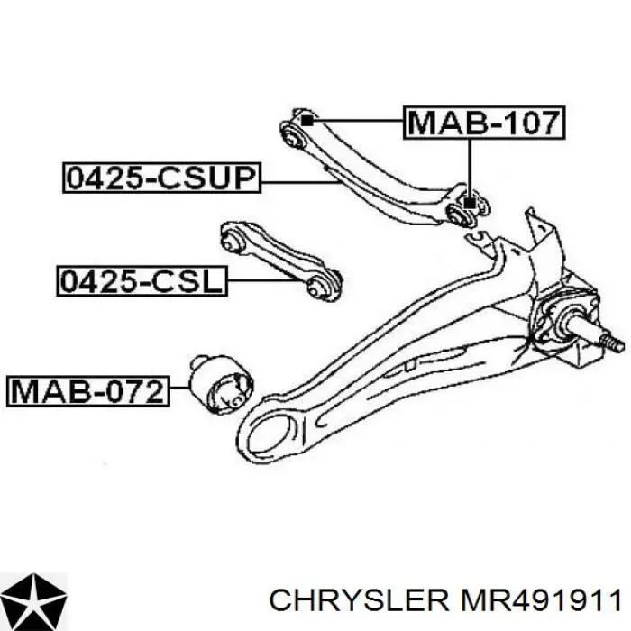 MR491911 Chrysler brazo suspension inferior trasero izquierdo/derecho