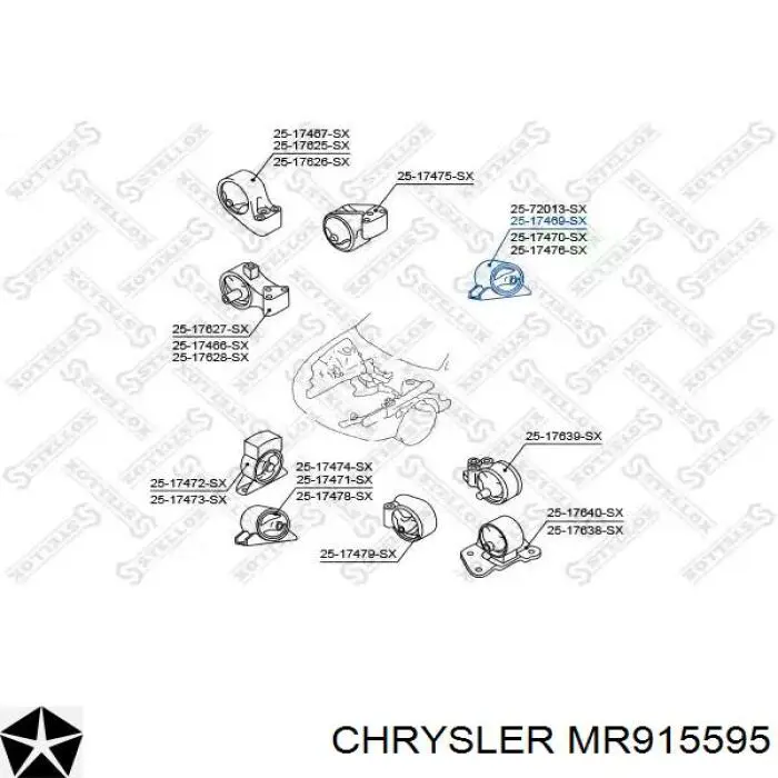 MR915595 Chrysler soporte motor delantero