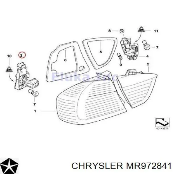 MR972841 Chrysler guardabarros interior, aleta delantera, izquierdo