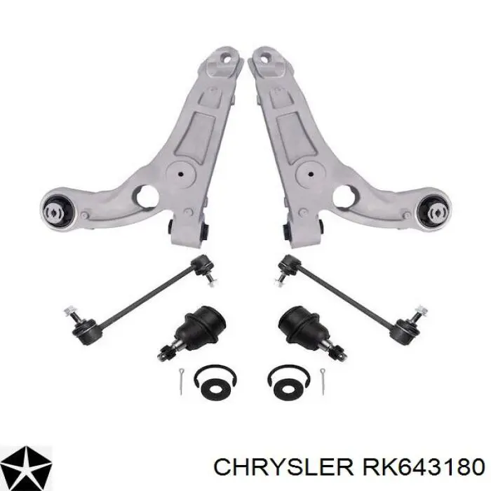 RK643180 Chrysler barra oscilante, suspensión de ruedas delantera, inferior derecha