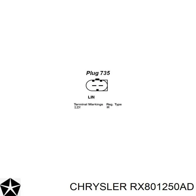 RX801250AD Chrysler Alternador de coche