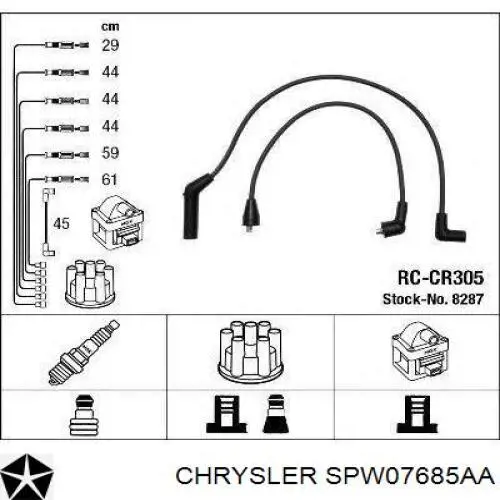 SPW07685AA Chrysler juego de cables de encendido