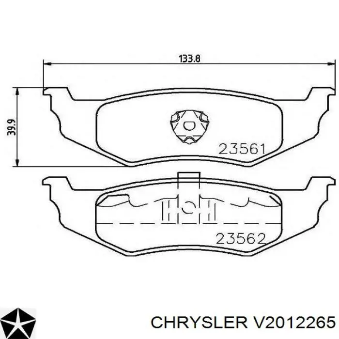 V2012265 Chrysler pastillas de freno traseras