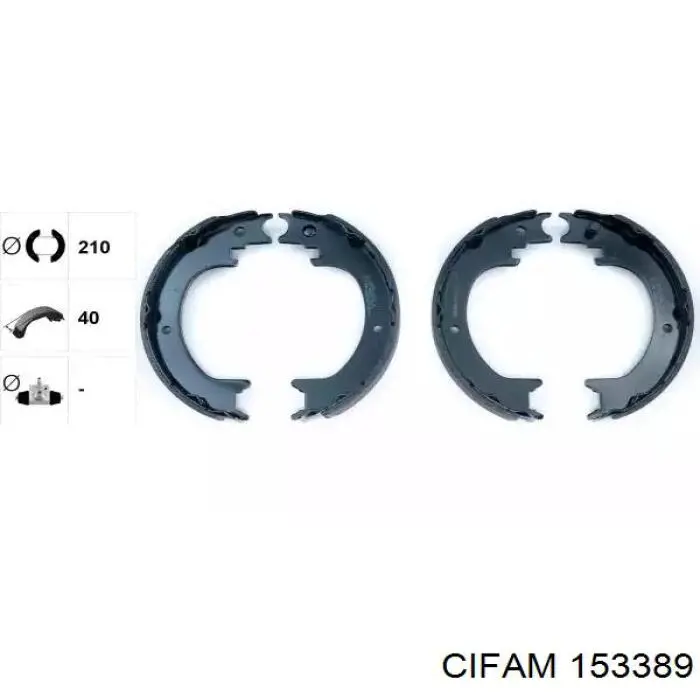 153-389 Cifam juego de zapatas de frenos, freno de estacionamiento