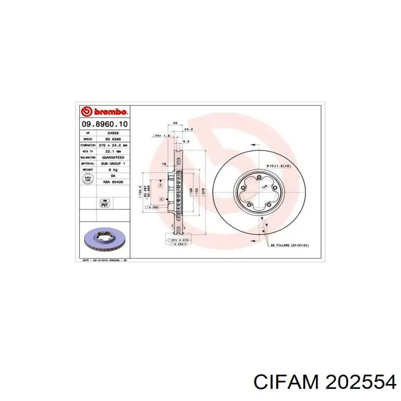 Cilindro principal de freno Peugeot 205 1 741A, C
