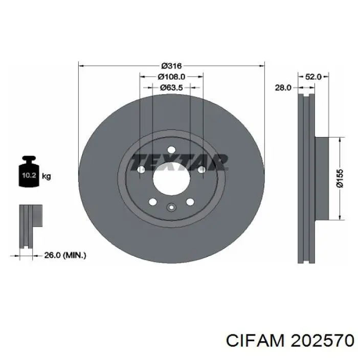 Cilindro maestro de frenos Cifam 202570 precio, desde 59,56 EUR