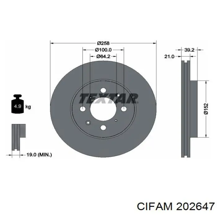 202-647 Cifam cilindro principal de freno