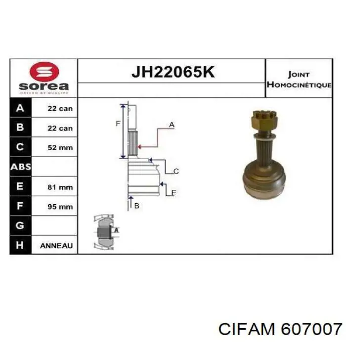 607007 Cifam Junta homocinética