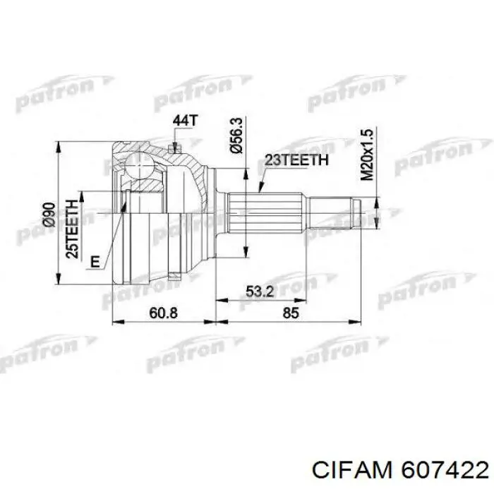 607-422 Cifam junta homocinética exterior delantera