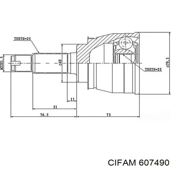 Junta homocinética exterior delantera Cifam 607490 precio, desde 44,89 EUR
