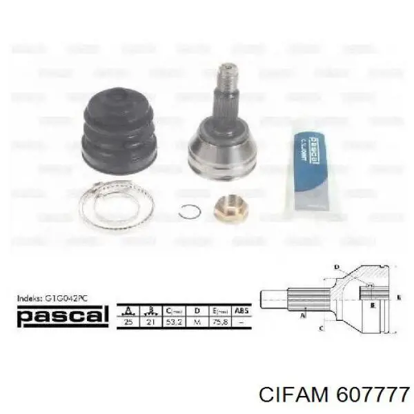 607-777 Cifam junta homocinética exterior delantera