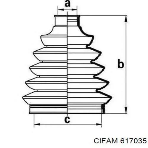 617035 Cifam Junta homocinética interna delantera derecha