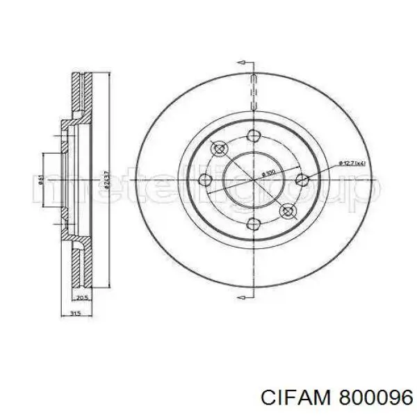Freno de disco delantero Opel Astra 51, 52, F35, M35