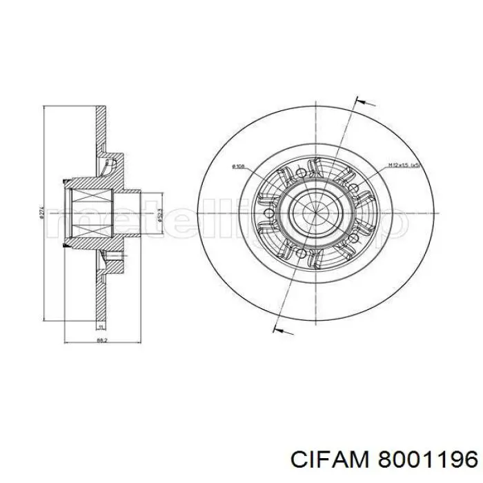 800-1196 Cifam disco de freno trasero