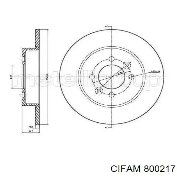 800-217 Cifam disco de freno trasero