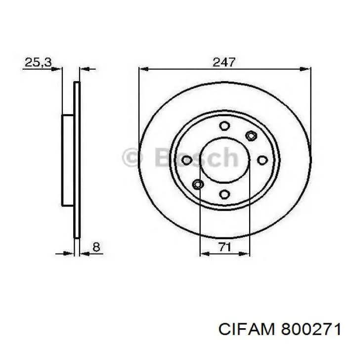 Disco de freno trasero Peugeot 206 2A/C