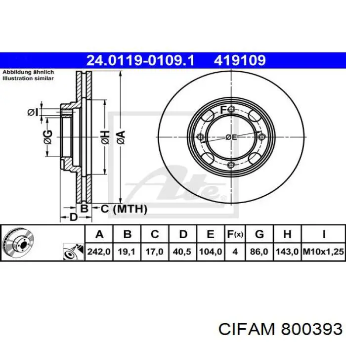 Freno de disco delantero Hyundai Accent 1