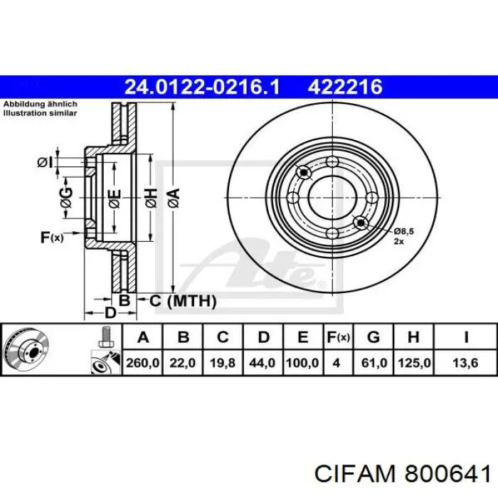 Freno de disco delantero Nissan Versa E12X