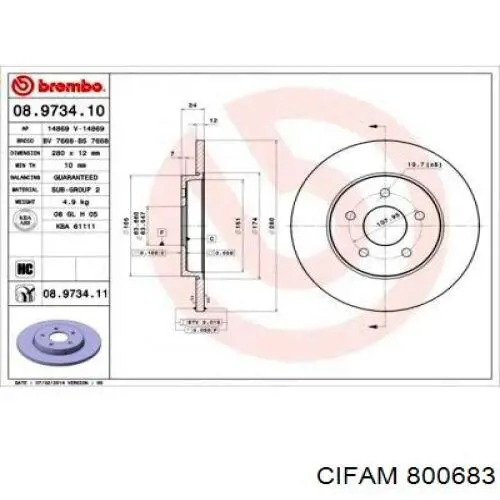 Disco de freno trasero Jaguar X-type CF1