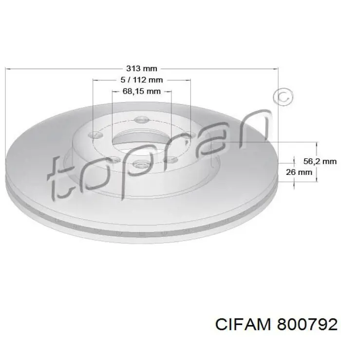 Comprar 800792 Cifam Freno de disco delantero