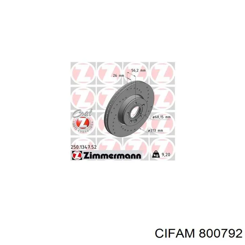 Frenos delanteros Cifam 800792 precio, desde 63,71 EUR