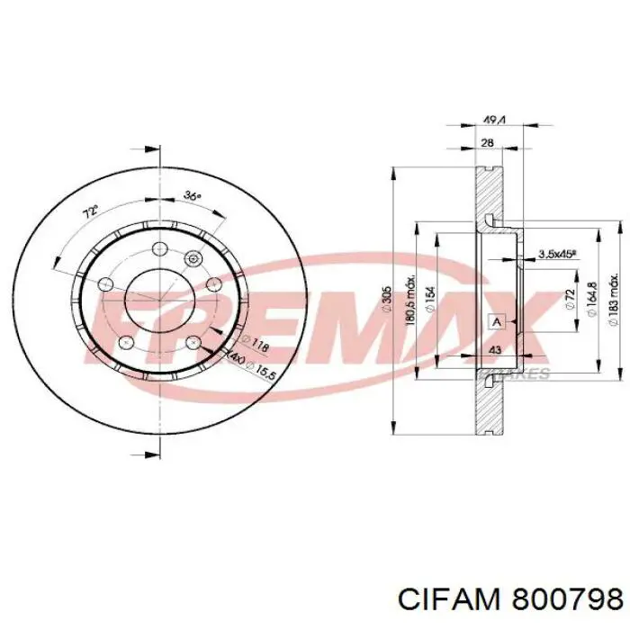 Freno de disco delantero Renault Trafic 2 FL