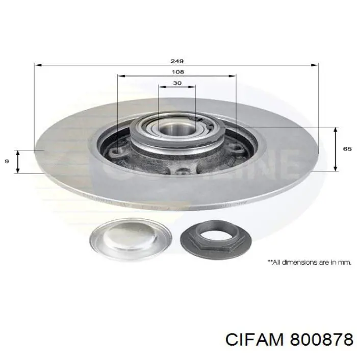 800-878 Cifam disco de freno trasero