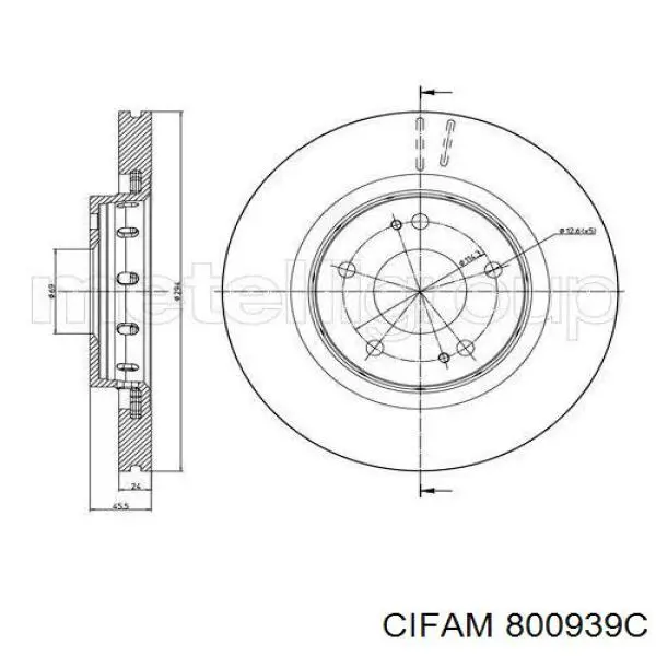 800-939C Cifam freno de disco delantero