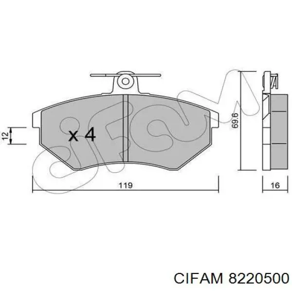 822-050-0 Cifam pastillas de freno delanteras