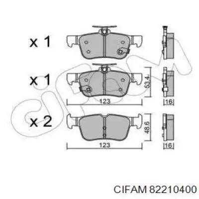 822-1040-0 Cifam pastillas de freno traseras