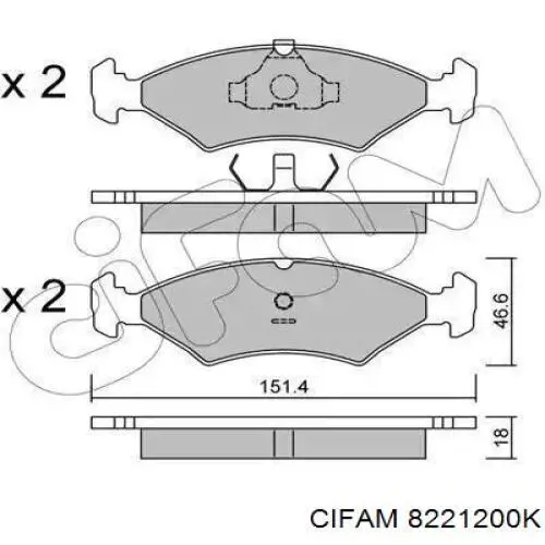 Pastillas de freno delanteras Peugeot 205 2 20A, C