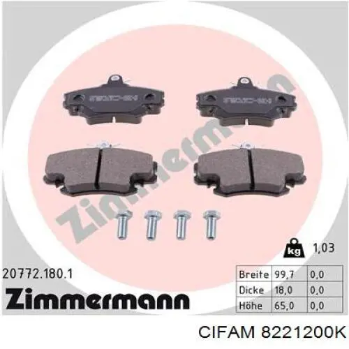 Pastillas de freno delanteras Peugeot 205 2 20A, C
