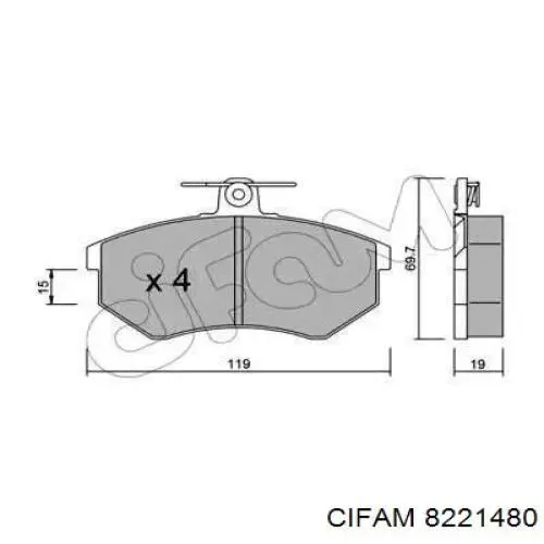 Comprar 8221480 Cifam Pastillas delanteras de freno