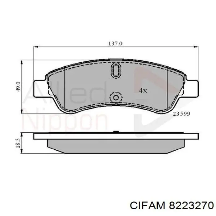 822-327-0 Cifam pastillas de freno delanteras