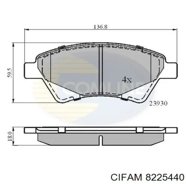 822-544-0 Cifam pastillas de freno delanteras