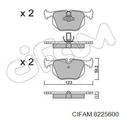 822-560-0 Cifam pastillas de freno traseras