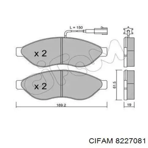 822-708-1 Cifam pastillas de freno delanteras