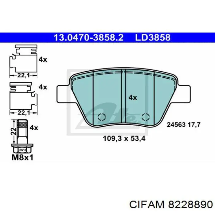 Pastillas de freno traseras Volkswagen Jetta 6 162, 163, AV3, AV2, AY2, AY3