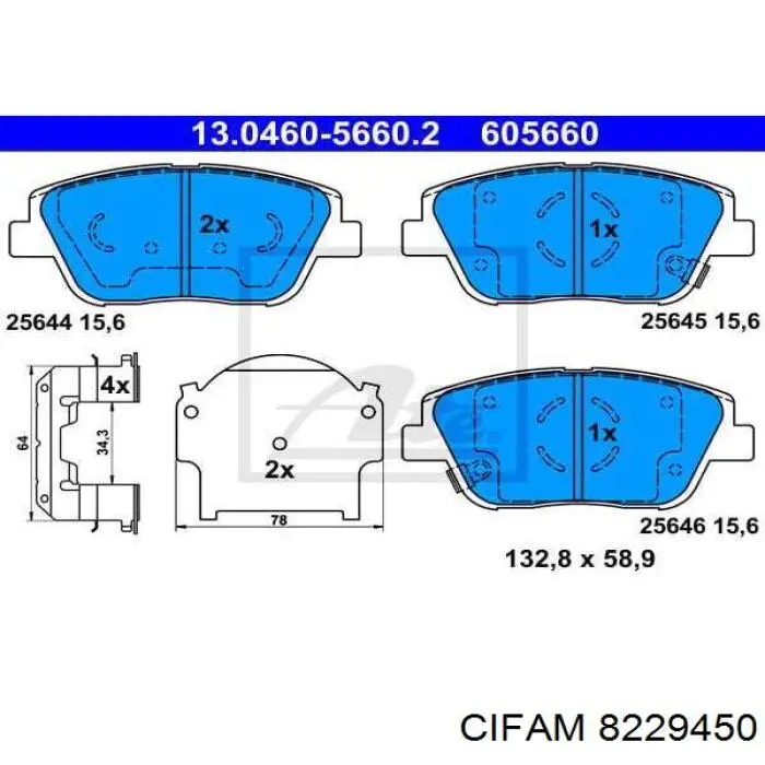 822-945-0 Cifam pastillas de freno delanteras